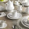 Viadurini Kitchen Tee Set Und Kaffee Set-Kompletter Frühstücksservice 22 Stück aus weißem Porzellan - Gimignano