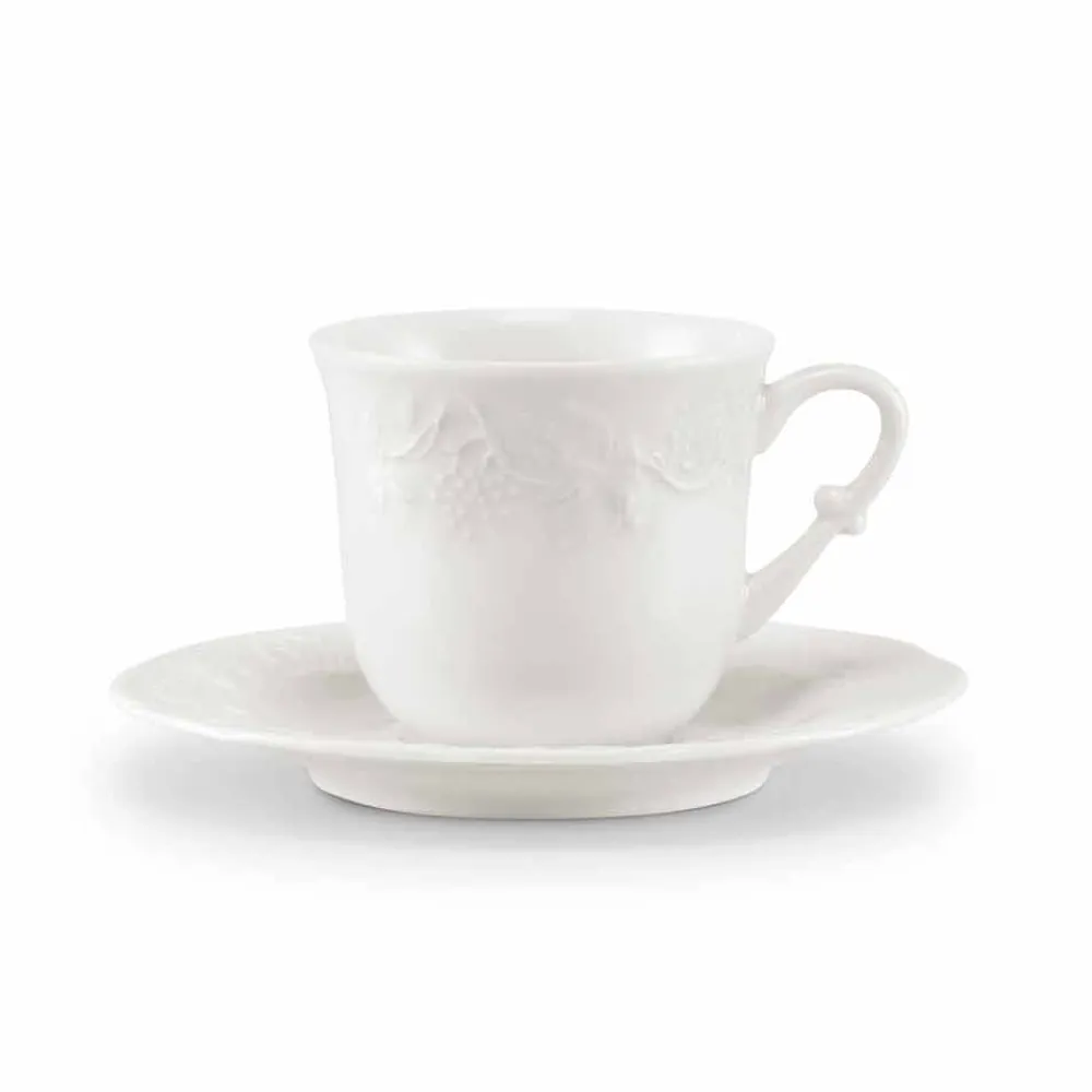 Viadurini Kitchen Tee Set Und Kaffee Set-Kompletter Frühstücksservice 22 Stück aus weißem Porzellan - Gimignano