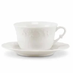 Viadurini Kitchen Tee Set Und Kaffee Set-Kompletter Frühstücksservice 22 Stück aus weißem Porzellan - Gimignano