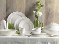 Viadurini Kitchen Tee Set Und Kaffee Set-Kompletter Frühstücksservice 22 Stück aus weißem Porzellan - Gimignano