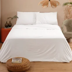 Viadurini Textile Bettlaken-Komplettes Doppelbett aus reiner, im Stück gefärbter und schattierter Baumwolle - Delicacy