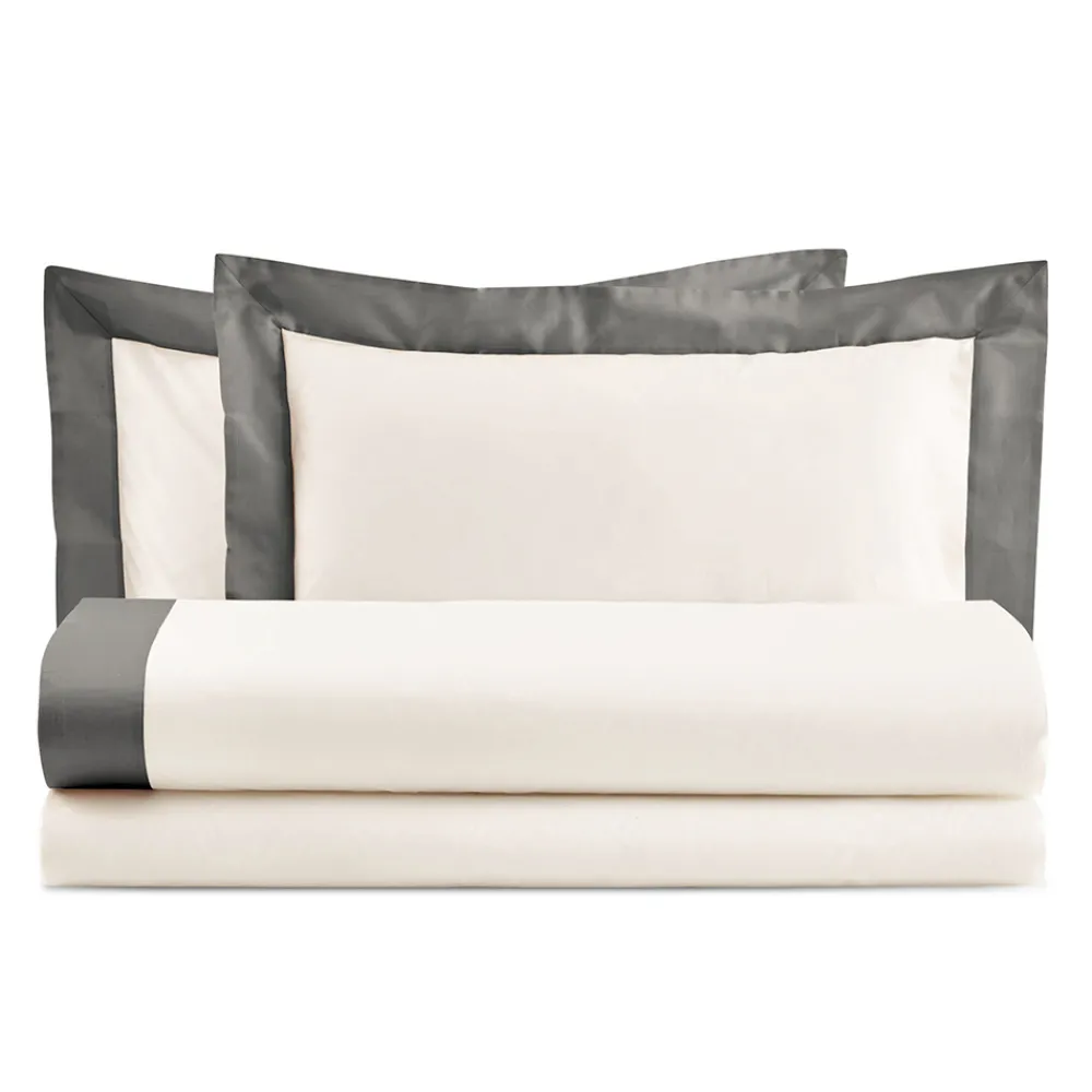 Viadurini Textile Bettlaken-Komplettes Doppelbett aus 100 % Baumwolle und 10 % Baumwollsatin - Detail