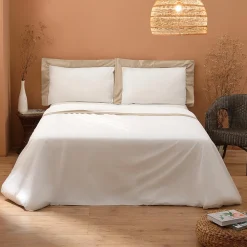 Viadurini Textile Bettlaken-Komplettes Doppelbett aus 100 % Baumwolle und 10 % Baumwollsatin - Detail