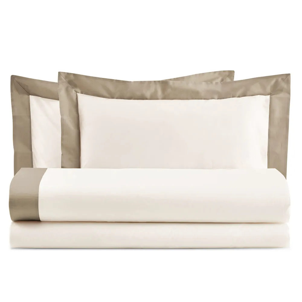 Viadurini Textile Bettlaken-Komplettes Doppelbett aus 100 % Baumwolle und 10 % Baumwollsatin - Detail