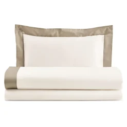 Viadurini Textile Bettlaken-Komplettes Queen-Size-Bettset aus 100 % Baumwolle und 10 % Baumwollsatin – Detail