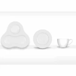 Viadurini Kitchen Tee Set Und Kaffee Set-Komplettes Teeservice Modernes Design aus weißem Porzellan 14 Stück - Teleskop