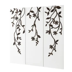 Viadurini Decor Blumen Bilder-Komposition aus 3 Tafeln mit der Darstellung von 3 Zweigen und Blättern, hergestellt in Italien – Barney