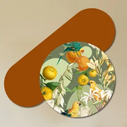 Viadurini Decor Blumen Bilder-Komposition aus Holzgemälden mit Papageiendruck, hergestellt in Italien – Ägypten