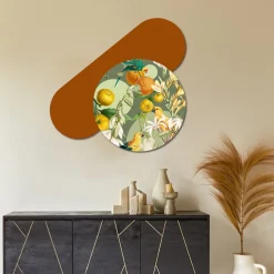 Viadurini Decor Blumen Bilder-Komposition aus Holzgemälden mit Papageiendruck, hergestellt in Italien – Ägypten