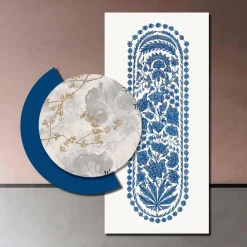 Viadurini Decor Blumen Bilder-Komposition aus Holzgemälden mit abstraktem Druck, hergestellt in Italien – Brasilien