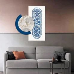 Viadurini Decor Blumen Bilder-Komposition aus Holzgemälden mit abstraktem Druck, hergestellt in Italien – Brasilien