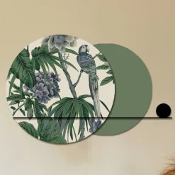 Viadurini Decor Blumen Bilder-Komposition aus Holzgemälden mit tropischem Druck, hergestellt in Italien – Jamaika