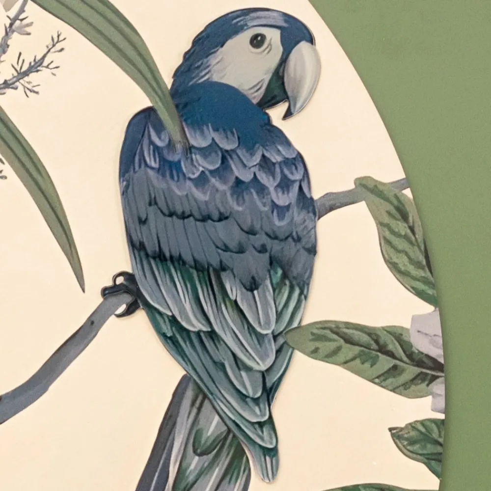 Viadurini Decor Blumen Bilder-Komposition aus Holzgemälden mit tropischem Druck, hergestellt in Italien – Jamaika