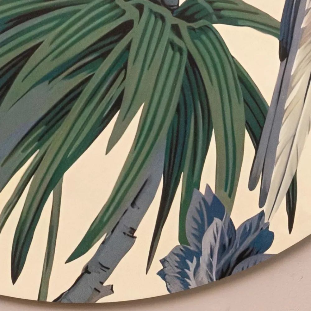 Viadurini Decor Blumen Bilder-Komposition aus Holzgemälden mit tropischem Druck, hergestellt in Italien – Jamaika