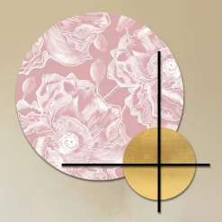 Viadurini Decor Blumen Bilder-Komposition aus rosa oder grünen Holzplatten mit weißen Blumen, hergestellt in Italien – Fidschi