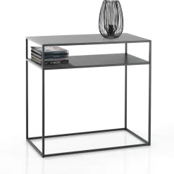 Viadurini Living Konsolentisch Flur-Konsole aus anthrazitfarben lackiertem Stahl – Osmium