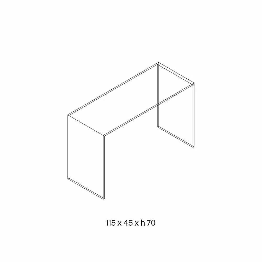 Viadurini Living Konsolentisch Flur-Konsole aus extra klarem Glas Minimales Design Made in Italy 2 Dimensionen - Selex