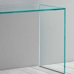 Viadurini Living Konsolentisch Flur-Konsole aus extra klarem Glas Minimales Design Made in Italy 2 Dimensionen - Selex