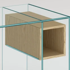 Viadurini Living Konsolentisch Flur-Konsole aus extra klarem Glas und hochwertigem Holz made in Italy - Damiano