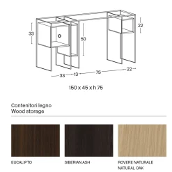 Viadurini Living Konsolentisch Flur-Konsole aus extra klarem Glas und hochwertigem Holz made in Italy - Damiano