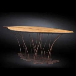 Viadurini Living Konsolentisch Flur-Konsole aus Furnierholz Eiche und Nuss Fenice