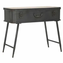 Viadurini Living Konsolentisch Flur-Konsole mit Behälter im Industriedesign aus Eisen und Holz - Gomes