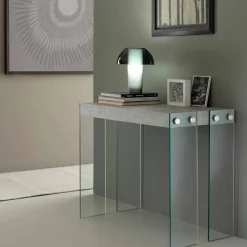 Viadurini Living Ausziehbarer Konsolentisch-Konsole verlängerbar mit Hartglas Beinen in modernem Design Miss