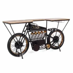 Viadurini Living Konsolentisch Flur-Konsolenbar mit modernem Design aus Mangoholz und Stahl - Schalotte