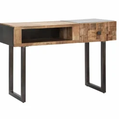 Viadurini Living Konsolentisch Flur-Konsolentisch aus Eisen und Akazienholz mit Design-Schublade - Dena