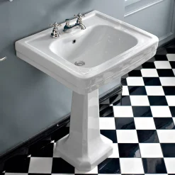 Viadurini Bathroom Keramikwaschbecken-Konsolenwaschbecken auf Vintage-Säule aus Keramik Made in Italy - Marwa