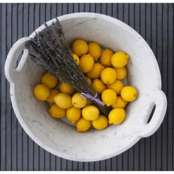 Viadurini Kitchen Küchenzubehör-Korb aus weißem Carrara-Marmor des italienischen Luxusdesigns - Tinozzo