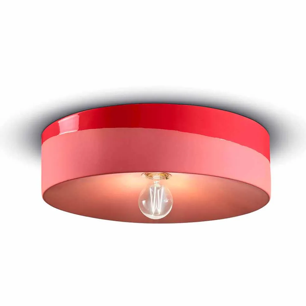 Ferroluce Vintage Deckenleuchten-Kreisförmige Deckenleuchte aus farbiger Keramik Made in Italy - Pi