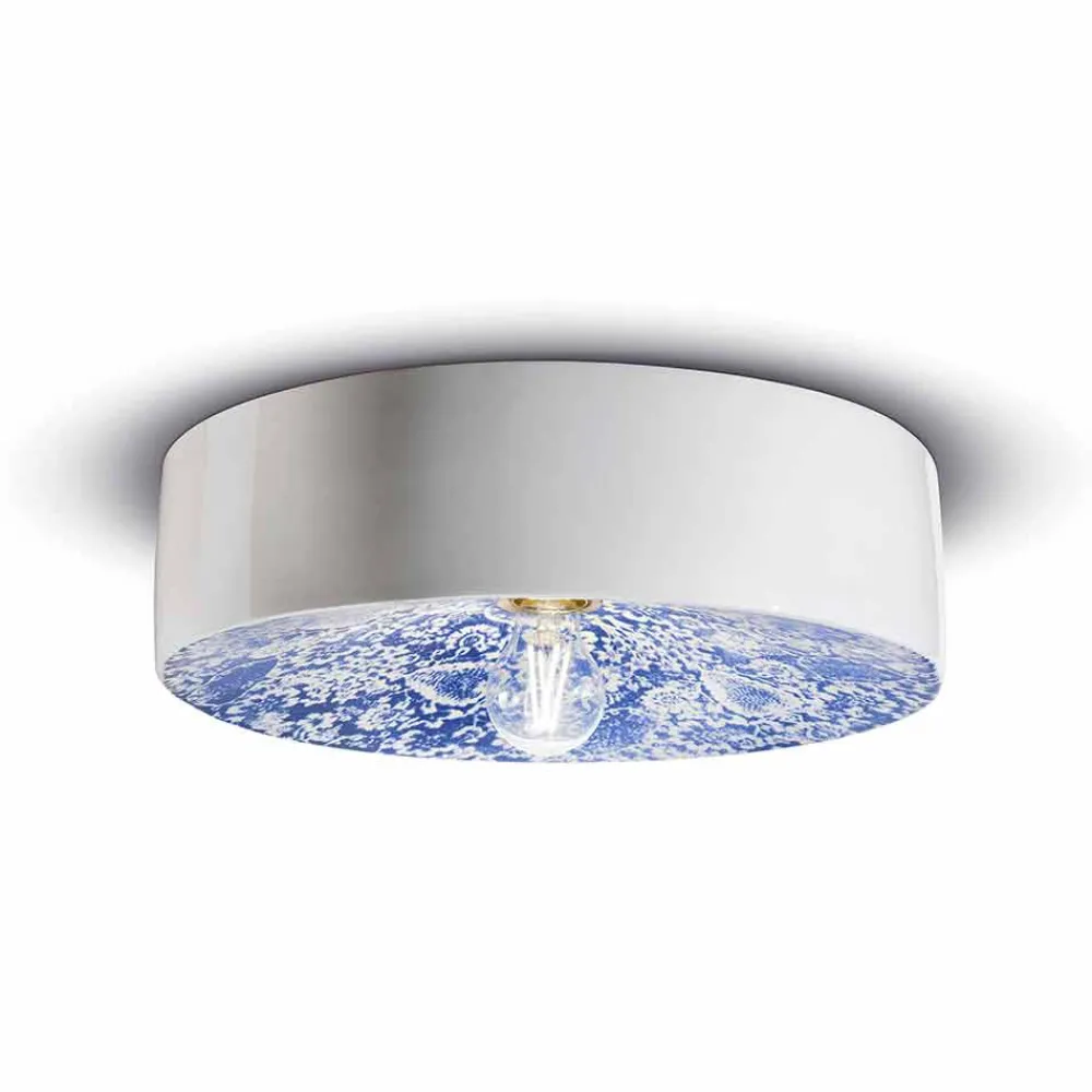 Ferroluce Vintage Deckenleuchten-Kreisförmige Deckenleuchte aus farbiger Keramik Made in Italy - Pi