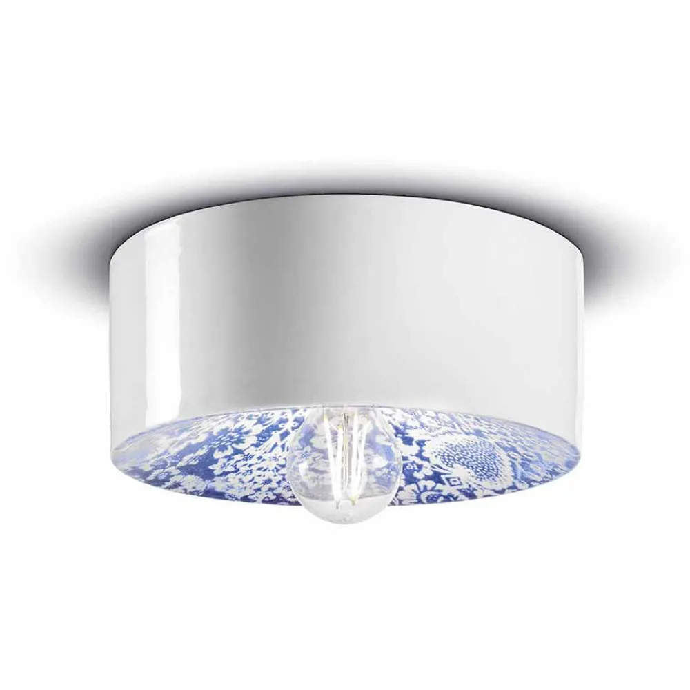 Ferroluce Vintage Deckenleuchten-Kreisförmige Deckenleuchte aus farbiger Keramik Made in Italy - Pi