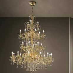 Viadurini Lighting Klassische Kronleuchter-Kronleuchter 27 Lichter aus venezianischem Glas, handgefertigt in Italien - Florentiner