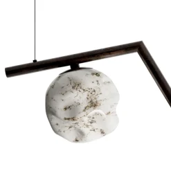 Viadurini Lighting Design Kronleuchter-Kronleuchter aus dunklem Messing und Steinglas, hergestellt in Italien – Bottega