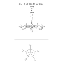 Viadurini Vetro di Venezia Murano Lampen|Klassische Kronleuchter-Kronleuchter aus mundgeblasenem venezianischem Glas im klassischen Stil - Demetra