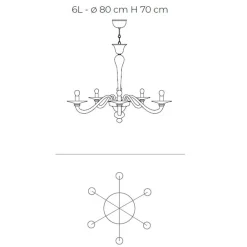 Viadurini Vetro di Venezia Murano Lampen|Klassische Kronleuchter-Kronleuchter aus mundgeblasenem venezianischem Glas im klassischen Stil - Demetra