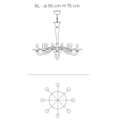 Viadurini Vetro di Venezia Murano Lampen|Klassische Kronleuchter-Kronleuchter aus mundgeblasenem venezianischem Glas im klassischen Stil - Demetra