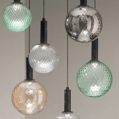 Viadurini Lighting Moderne Kronleuchter-Kronleuchter aus mundgeblasenem Glas, farbig und mit Balloton-Dekoration - Fee