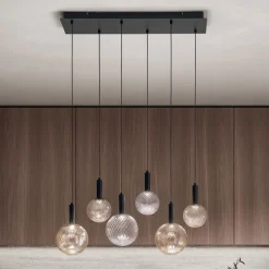 Viadurini Lighting Moderne Kronleuchter-Kronleuchter aus mundgeblasenem Glas mit 6 Lichtern und Balloton-Dekoration - Fee