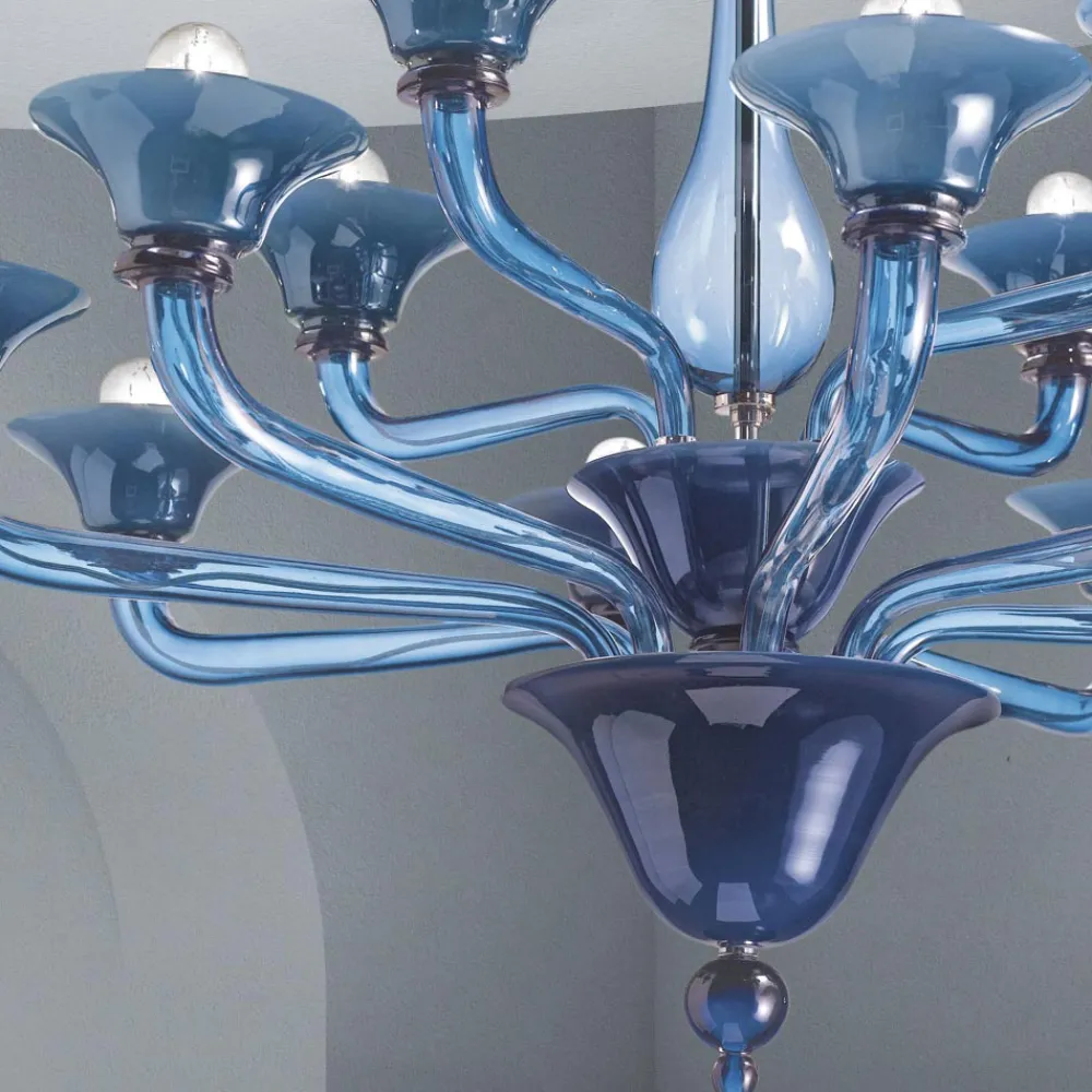 Viadurini Lighting Moderne Kronleuchter-Kronleuchter aus venezianischem Glas 12 Lichter Made in Italy - Ismail
