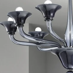 Viadurini Lighting Moderne Kronleuchter-Kronleuchter aus venezianischem Glas 8-flammig Made in Italy - Ismail
