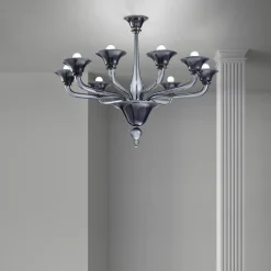 Viadurini Lighting Moderne Kronleuchter-Kronleuchter aus venezianischem Glas 8-flammig Made in Italy - Ismail