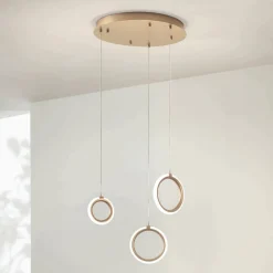 Viadurini Lighting Moderne Kronleuchter-Kronleuchter mit 3 LED-Leuchten aus lackiertem Metall und optionalem Glas – Zeder