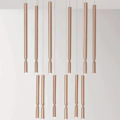 Viadurini Lighting Moderne Kronleuchter-Kronleuchter mit 12 LED-Leuchten aus lackiertem Metall und verstellbaren Kabeln – Lärche