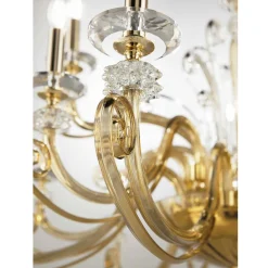 Viadurini Lighting Klassische Kronleuchter-Kronleuchter mit 18 Lichtern aus mundgeblasenem Glas und klassischem Luxuskristall - Cassea