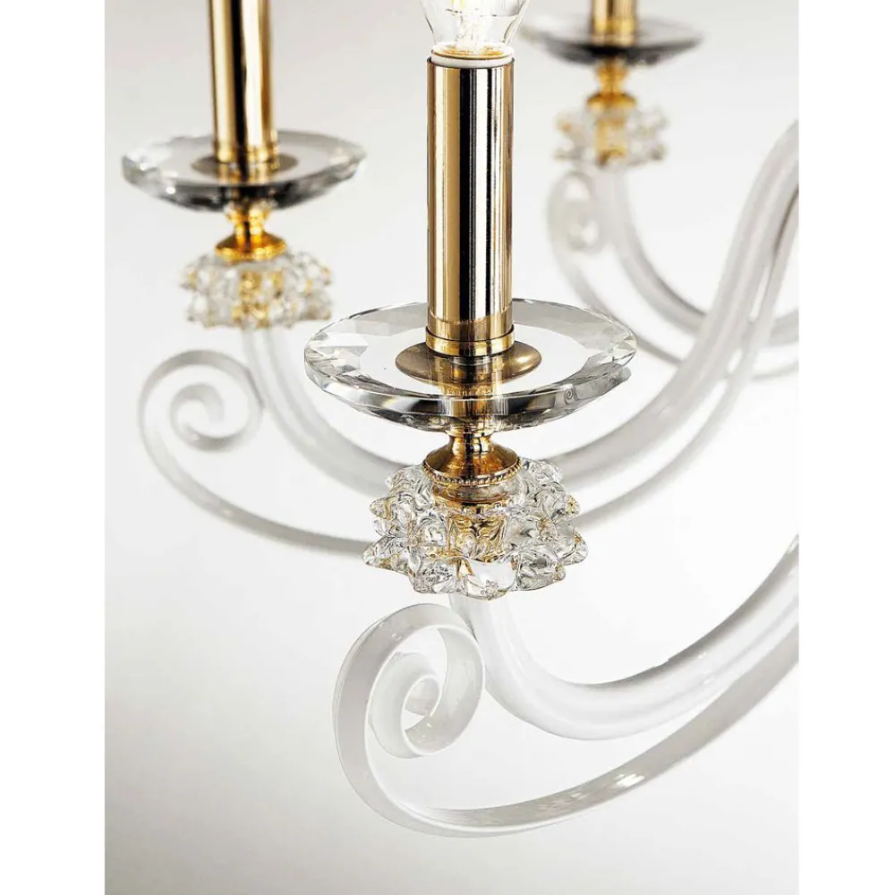 Viadurini Lighting Klassische Kronleuchter-Kronleuchter mit 18 Lichtern aus mundgeblasenem Glas und klassischem Luxuskristall - Cassea