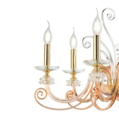 Viadurini Lighting Klassische Kronleuchter-Kronleuchter mit 18 Lichtern aus mundgeblasenem Glas und klassischem Luxuskristall - Cassea