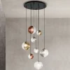 Viadurini Lighting Moderne Kronleuchter-Kronleuchter mit 8 Lichtern aus mundgeblasenem Glas in Form einer Kugel Made in Italy - Prilla